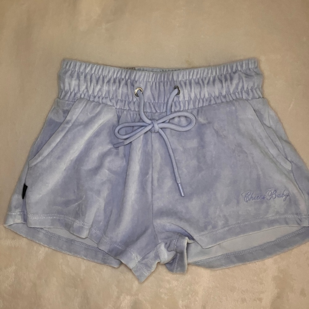 Baby Blue Velour shorts